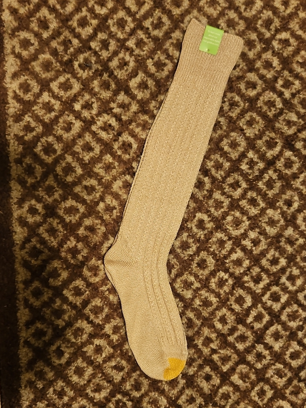 Gold Toe Beige Knee-High Ribbed Socks